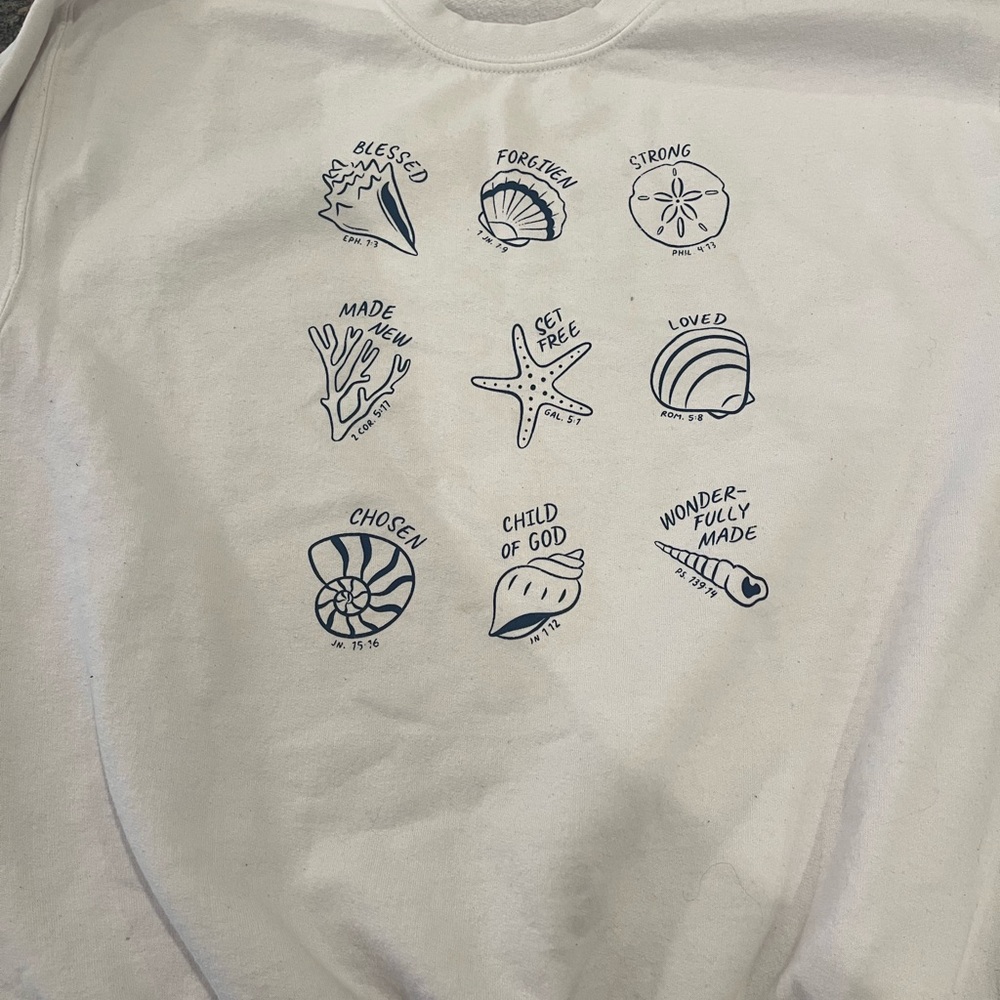White Christian graphic crewneck